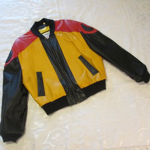 MICHAEL HOBAN GENUINE LEATHER RARE BOMBER BULL JACKET - Picture 13 of 16